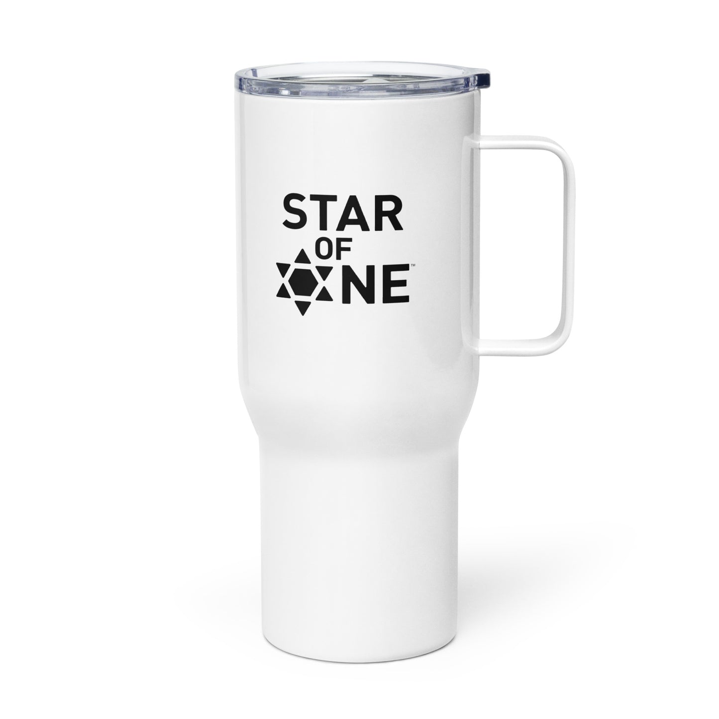 "Star of One" Black & White Stainless Steel Travel Mug