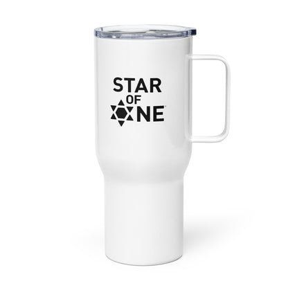 "Star of One" Black & White Stainless Steel Travel Mug