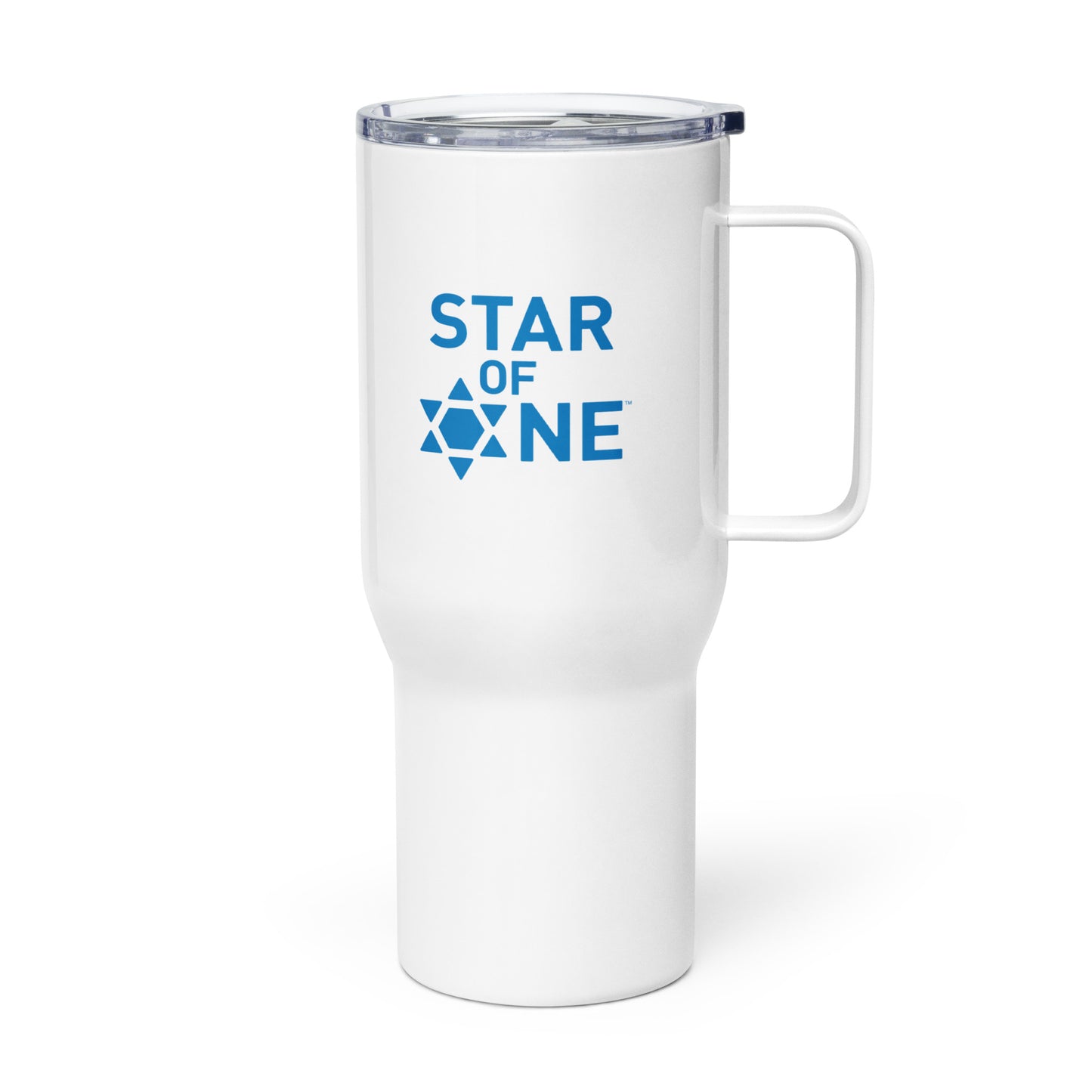 "Star of One" Blue & White Stainless Steel Travel Mug