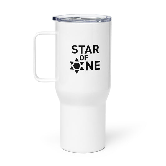 "Star of One" Black & White Stainless Steel Travel Mug