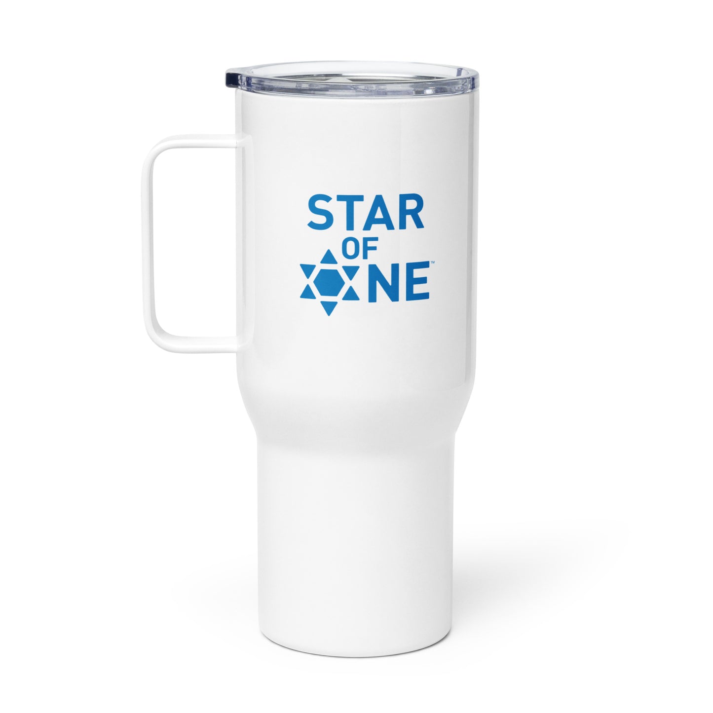 "Star of One" Blue & White Stainless Steel Travel Mug