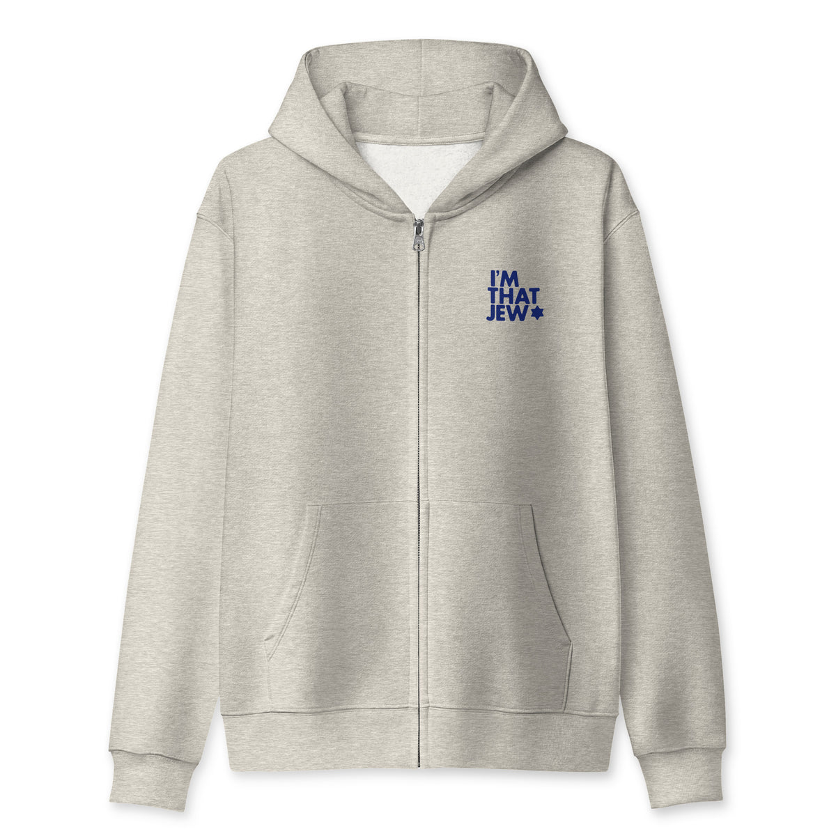 I'm That Jew Zip Hoodie in Vintage Heather Grey by Eitan Chitayat