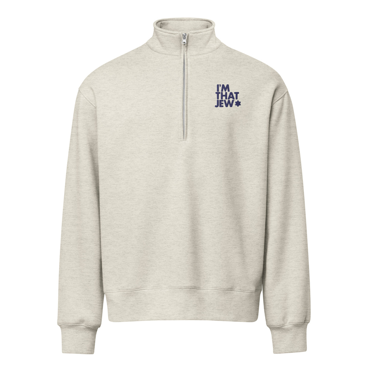 I'm That Jew™ Half-Zip Pullover in Vintage Heather Grey, side view