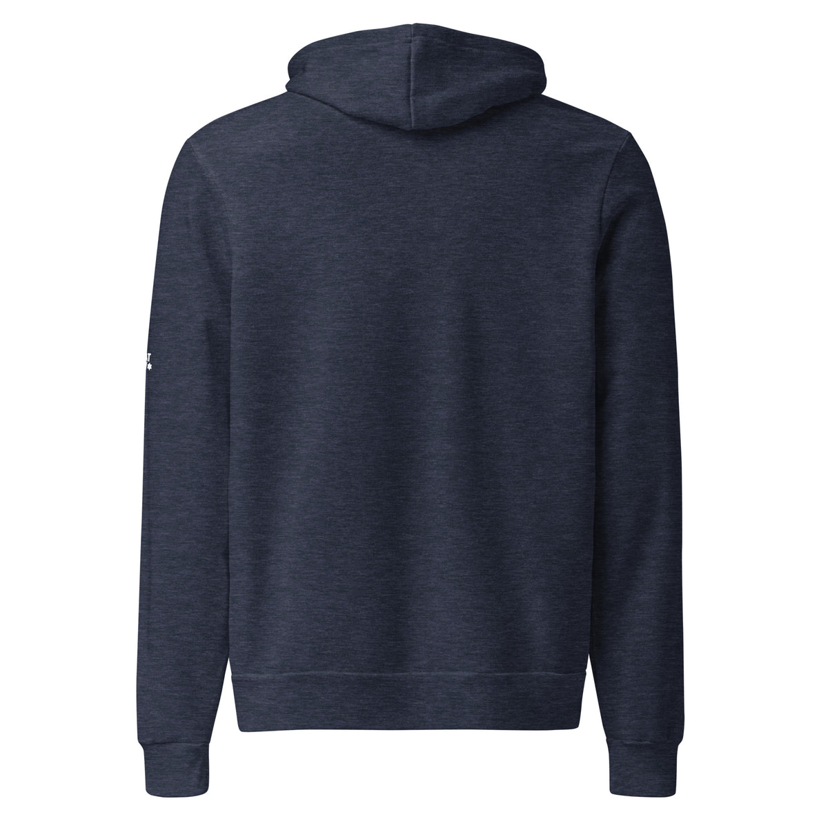 Heather Navy Chai unisex pullover hoodie featuring Hebrew חי design by Eitan Chitayat for I'm That Jew®, back view