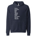 The Ten Israeli Cities Hoodie in Heather Navy by Eitan Chitayat