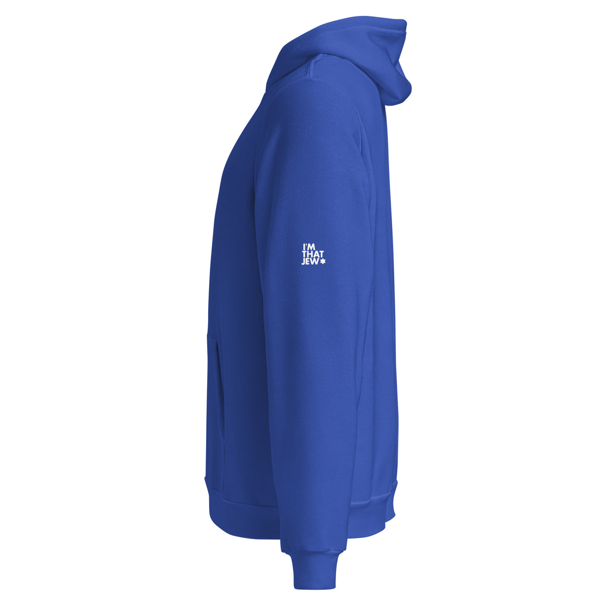 True Royal The Ten Jewish Patriarchs unisex pullover hoodie by Eitan Chitayat for I'm That Jew®, left side view