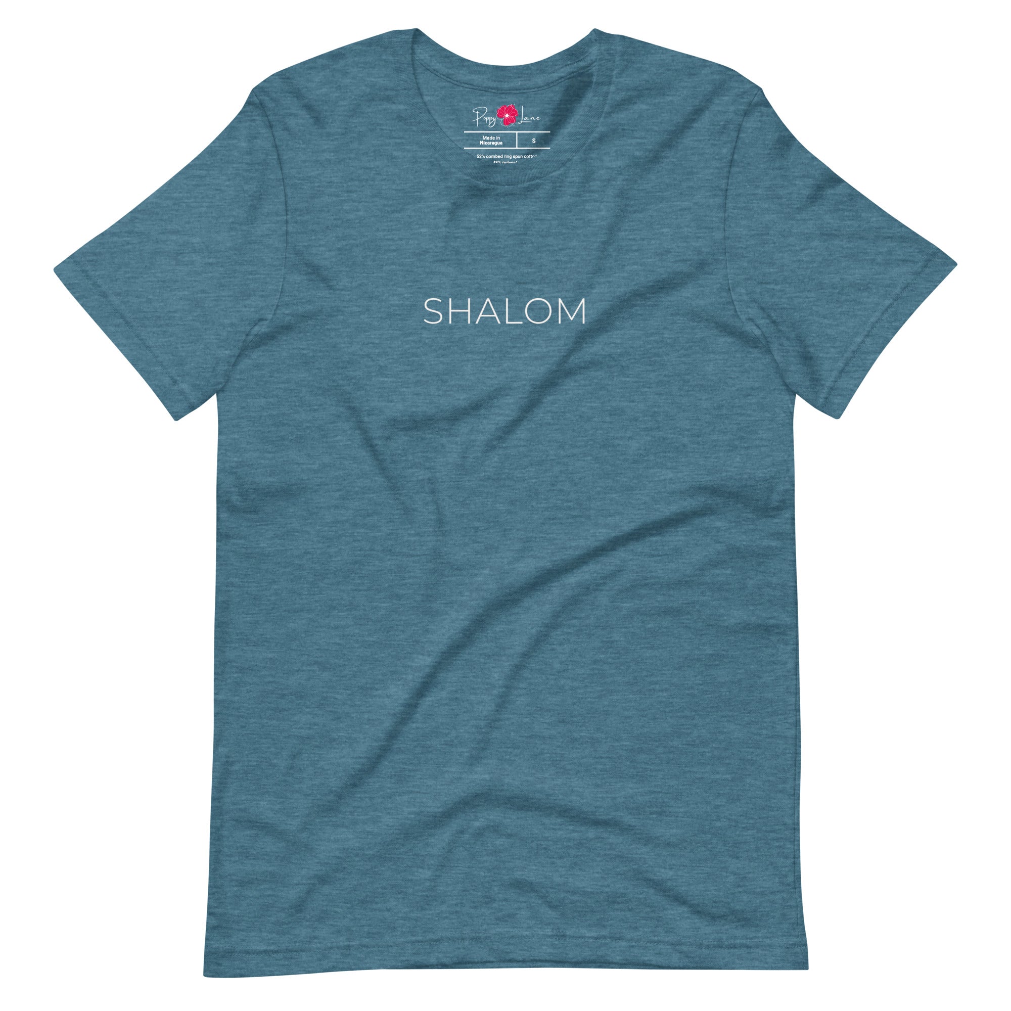 Shalom Hebrew T-Shirt | Minimalist Jewish Peace Shirt – Poppy Lane