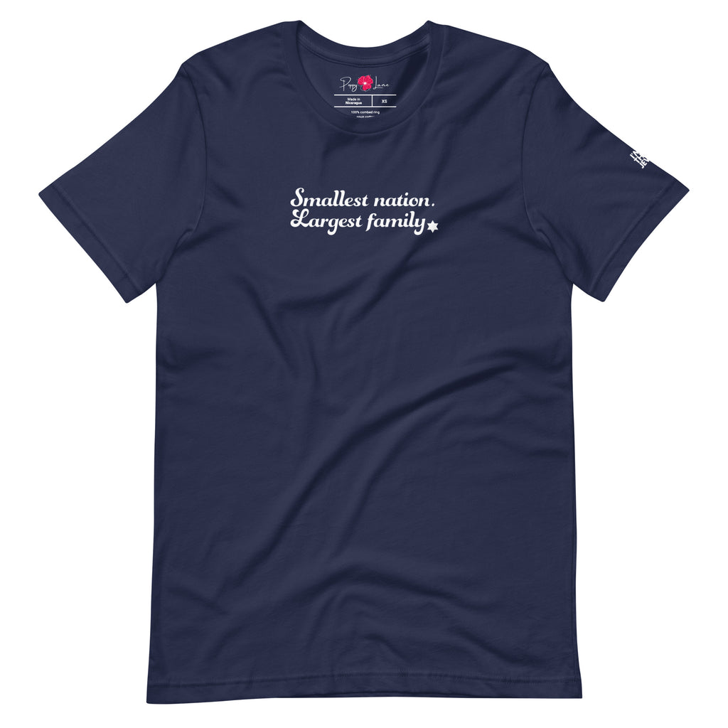Smallest Nation. Largest Family. T-Shirt in Navy by Eitan Chitayat