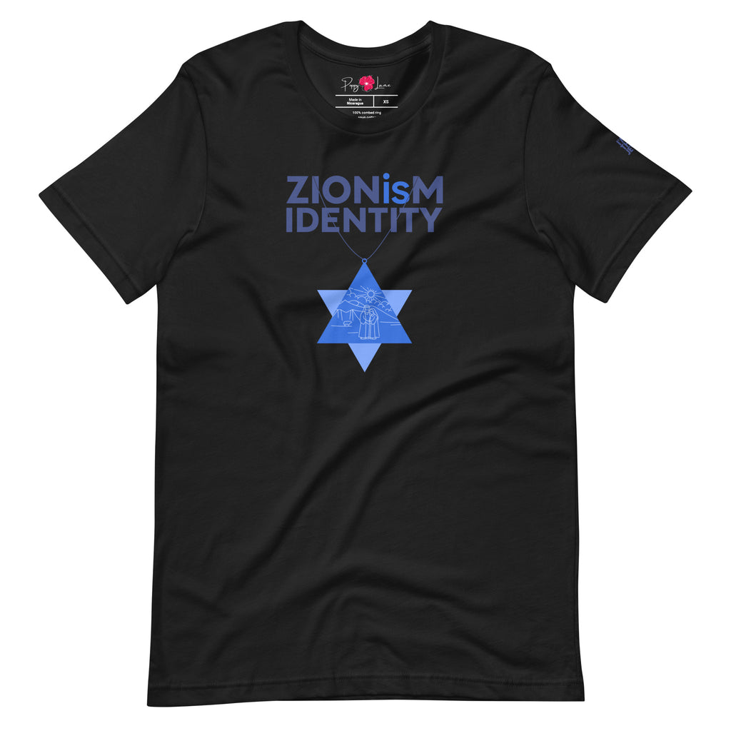 ZIONisM Identity T-Shirt in Vintage Black featuring a Star of David pendant design by Eitan Chitayat
