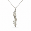 Sterling silver Israel map necklace by VER Jewelry with textured pendant