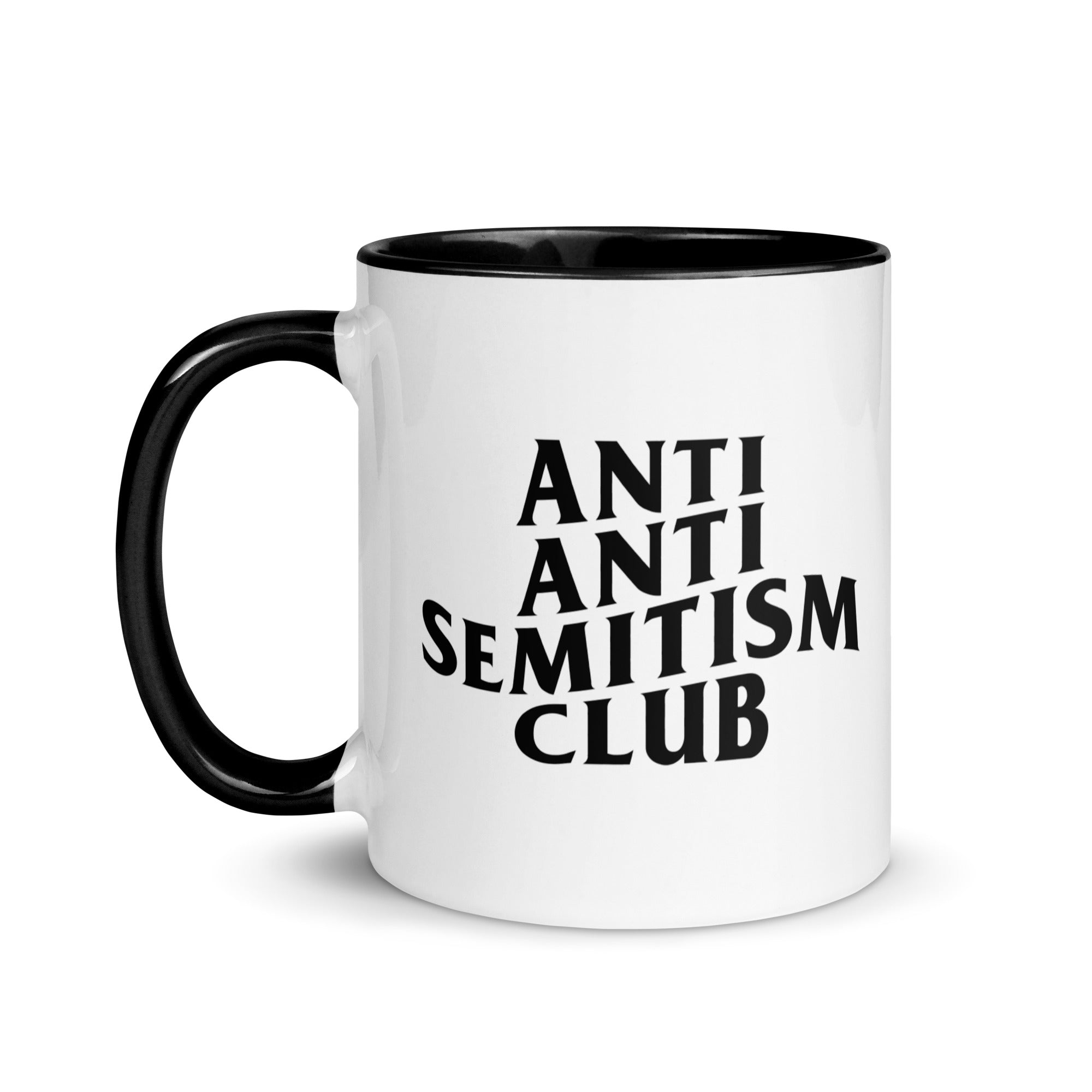 "Anti-Antisemitism Club" Black & White Coffee Mug