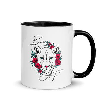 "Brave AF" Black & White Coffee Mug