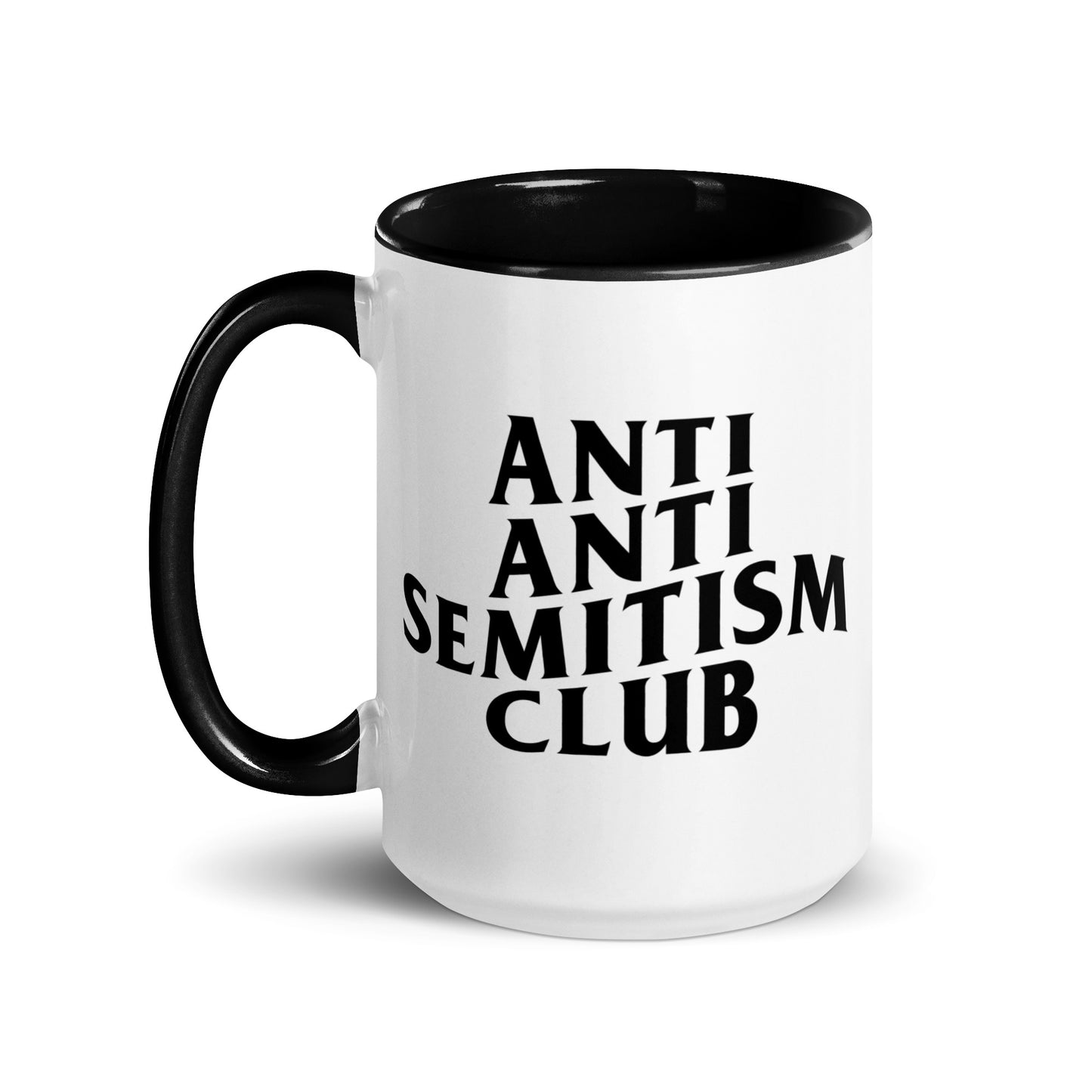 "Anti-Antisemitism Club" Black & White Coffee Mug