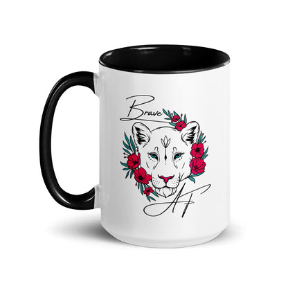 "Brave AF" Black & White Coffee Mug