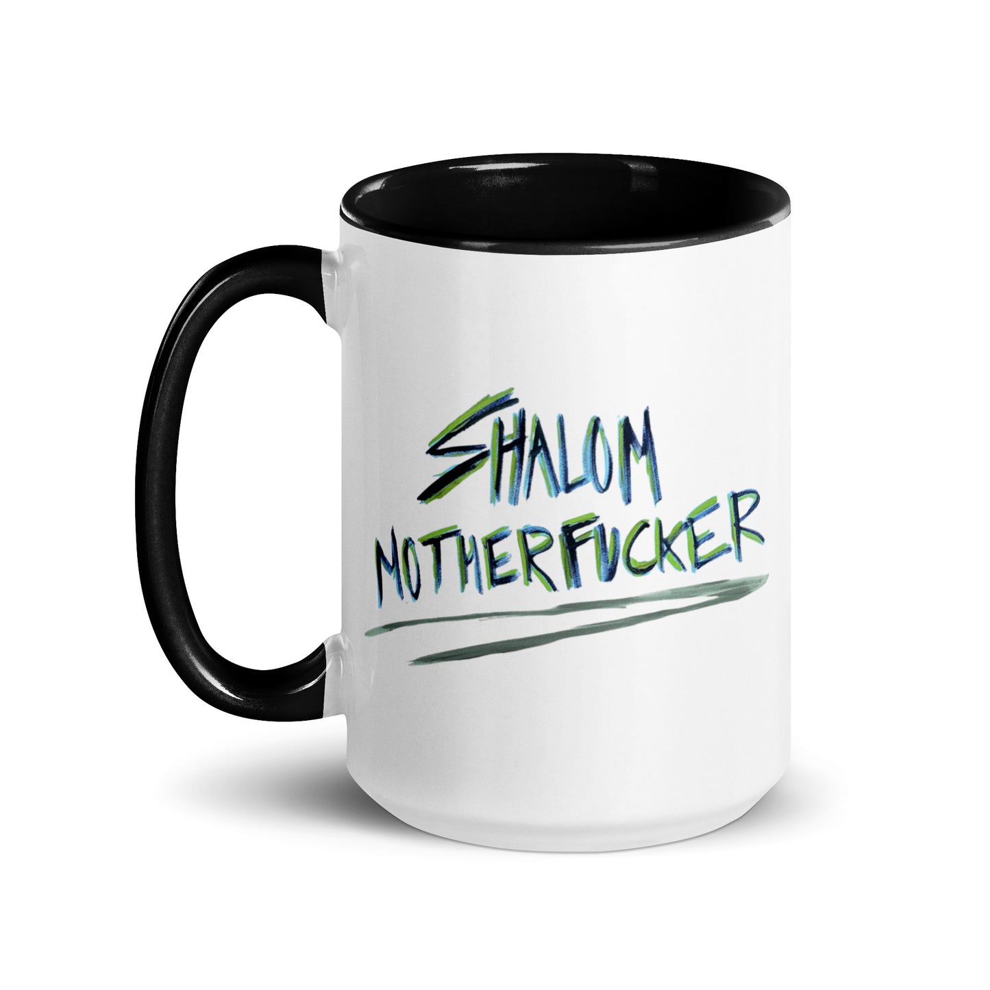 "Shalom Motherfucker" Black & White Coffee Mug