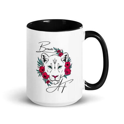 "Brave AF" Black & White Coffee Mug