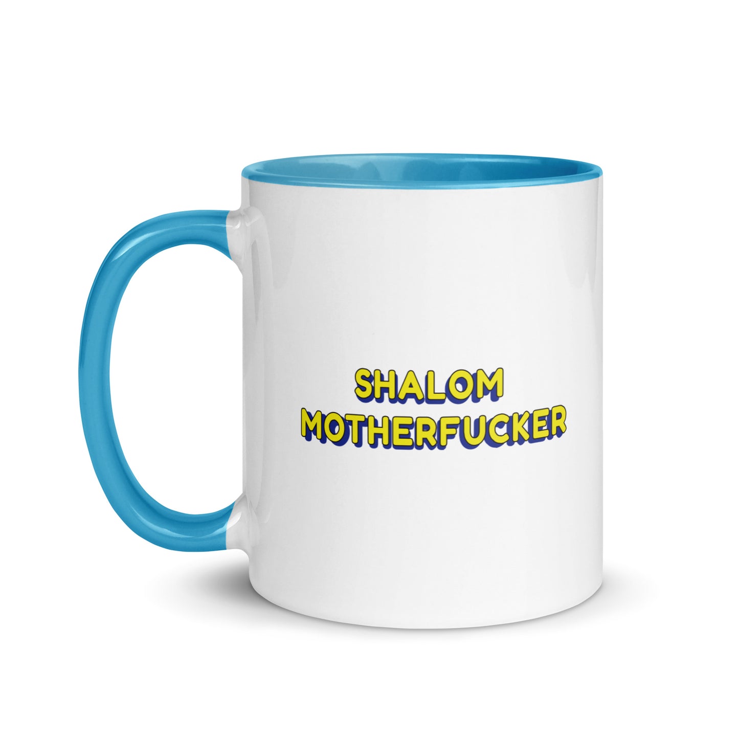 "Shalom Motherfucker" Blue & White Coffee Mug