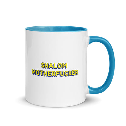 "Shalom Motherfucker" Blue & White Coffee Mug