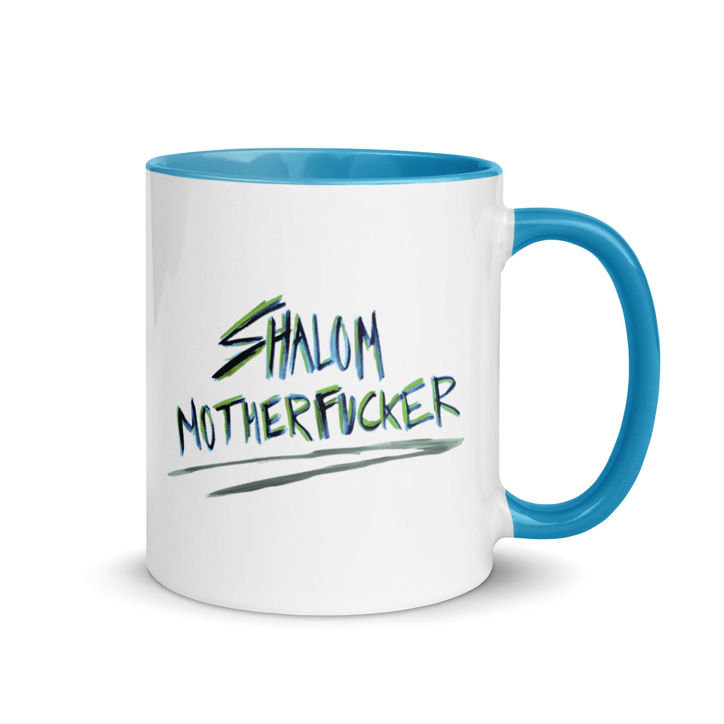 "Shalom Motherfucker" Blue & White Coffee Mug