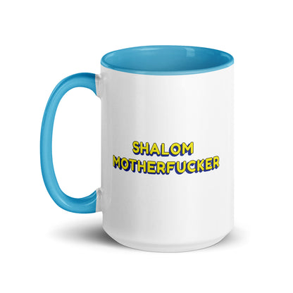 "Shalom Motherfucker" Blue & White Coffee Mug