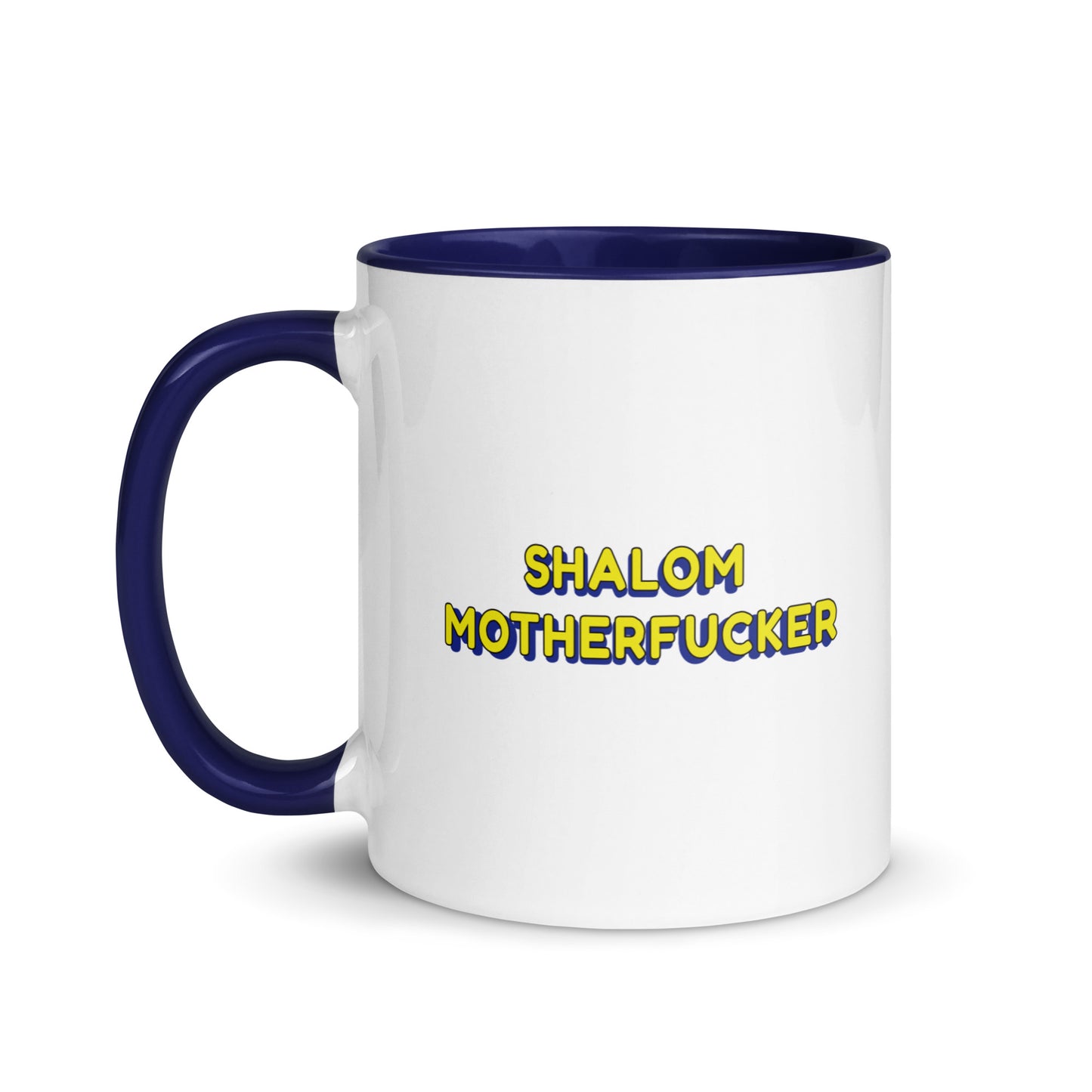 "Shalom Motherfucker" Navy & White Coffee Mug