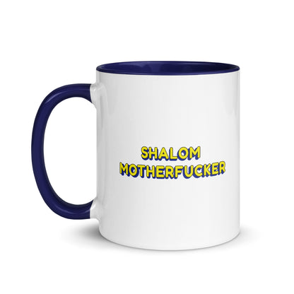 "Shalom Motherfucker" Navy & White Coffee Mug