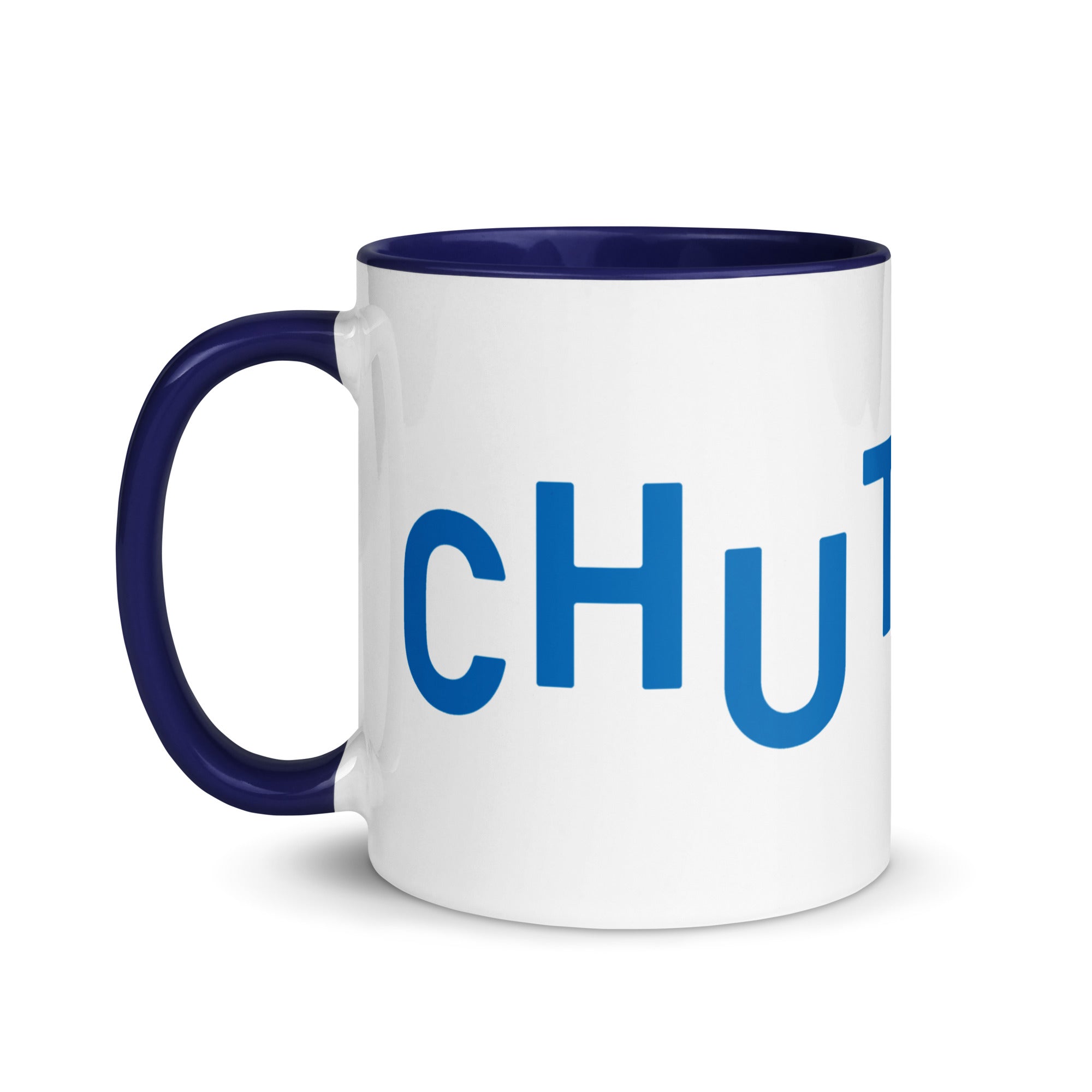 "CHUTZPAH" Navy & White Ceramic Coffee Mug