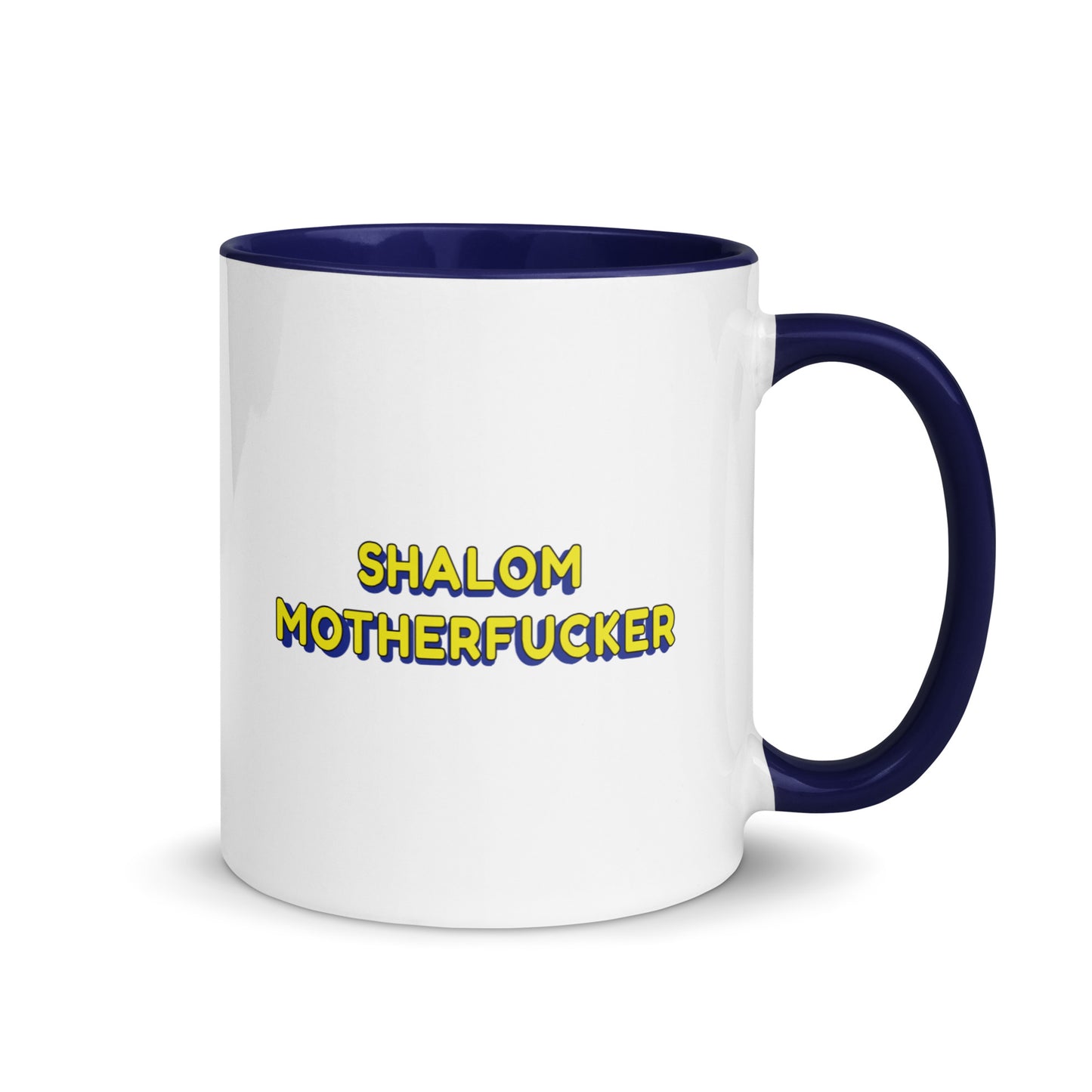 "Shalom Motherfucker" Navy & White Coffee Mug