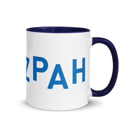 "CHUTZPAH" Navy & White Ceramic Coffee Mug