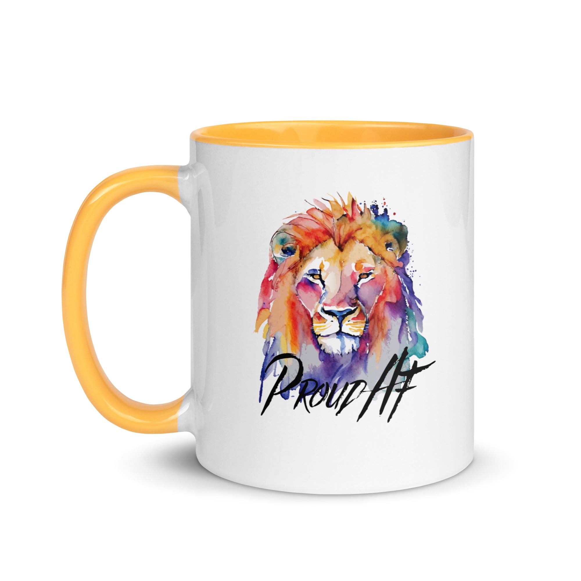 "Proud AF" Yellow & White Coffee Mug