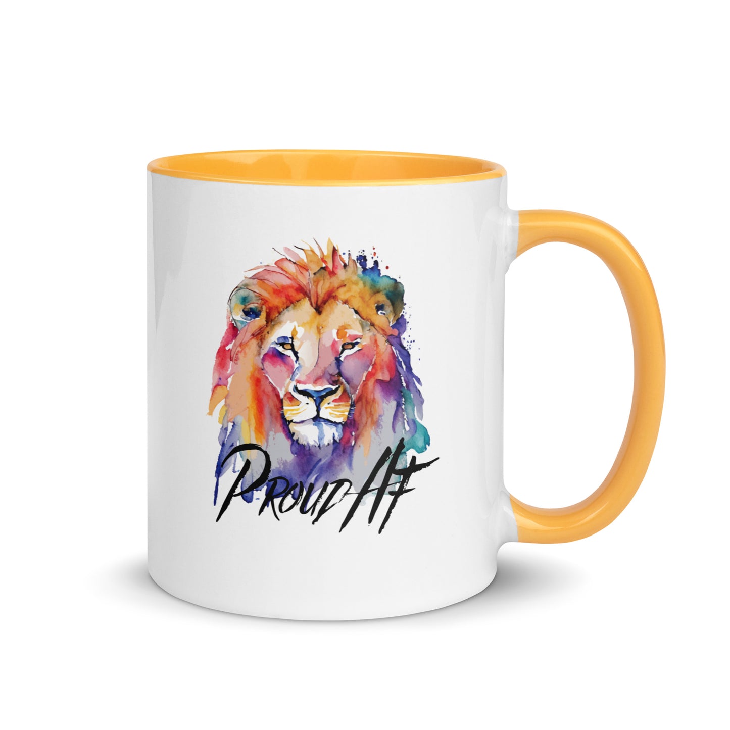 "Proud AF" Yellow & White Coffee Mug