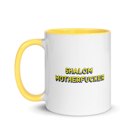 "Shalom Motherfucker" Yellow & White Coffee Mug