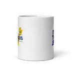 Front view of ZIONisM Indigenous mug with Zionism Is Indigenous design