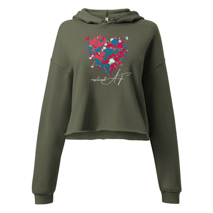 "Resilient AF" Women's Crop Top Hoodie