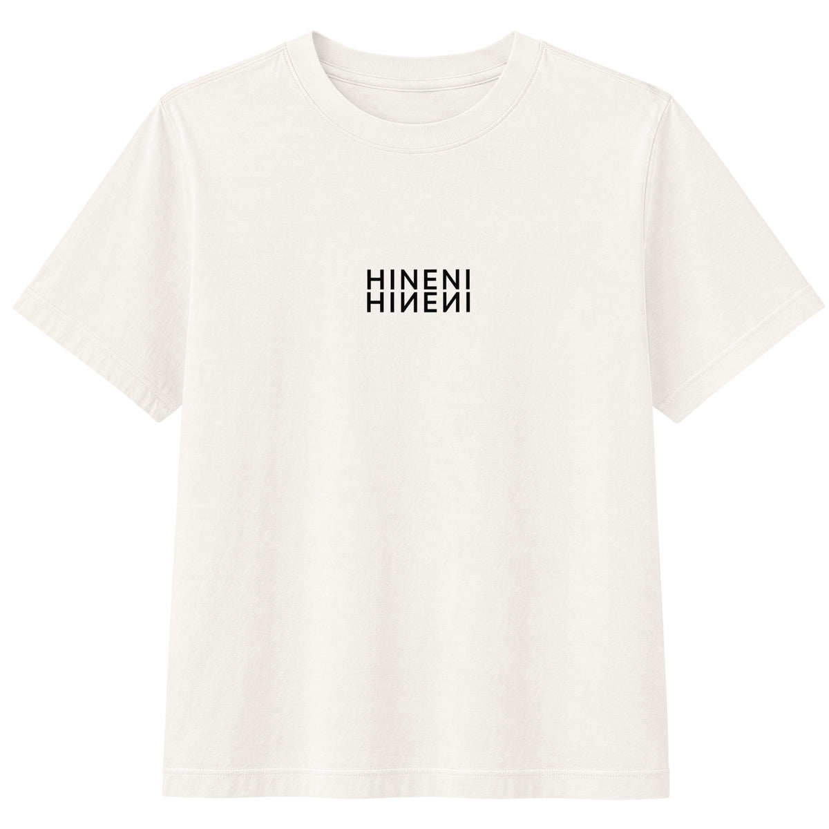 Hineni mirrored graphic tee in vintage white