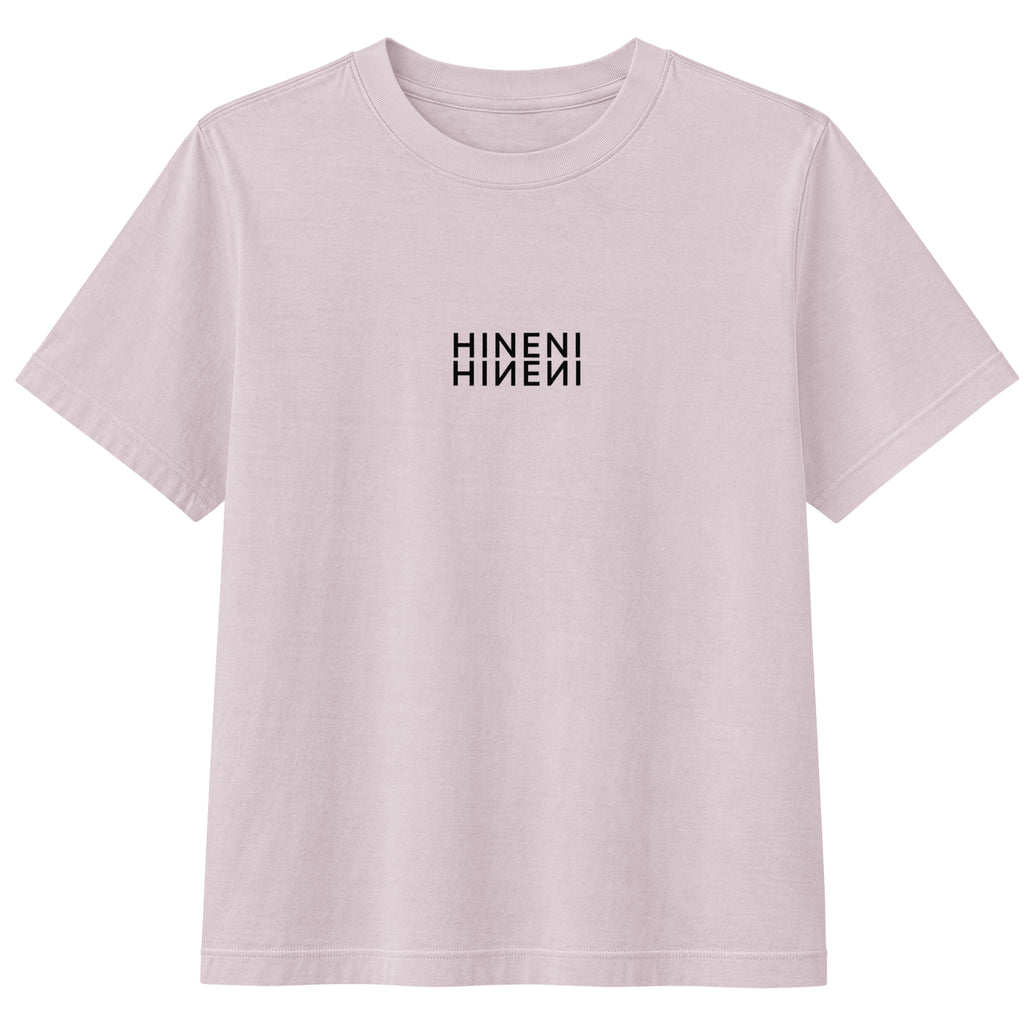 Hineni mirrored graphic tee in washed lavender