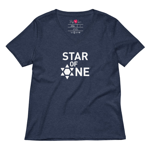 "Star of One" Women's Relaxed V-Neck T-Shirt