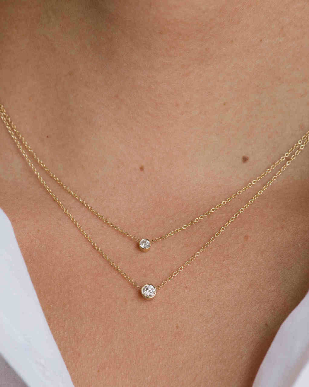 Large Bezel Diamond Necklace